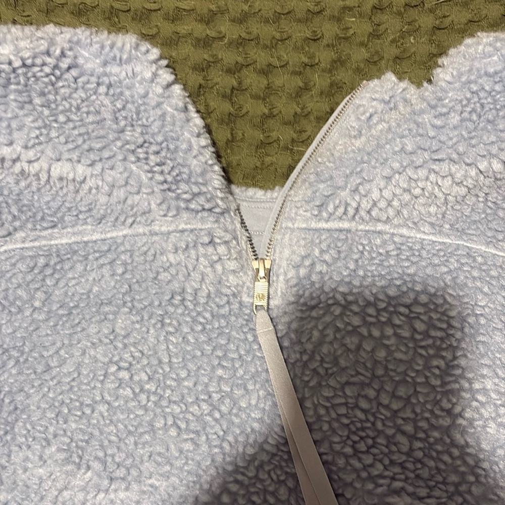 Lululemon Light Blue Textured Slightly Cropped Sweater - Picture 4 of 8